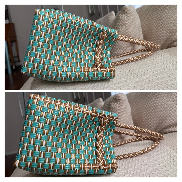 Recycled plastic woven handbag - Picture 8 of 10
